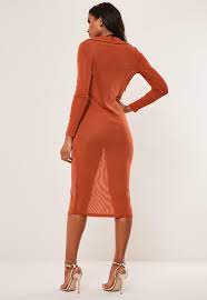 Orange Metallic Plunge Bodycon Midi Dress Sponsored Plunge Aff Metallic Orange Trending Dresses Fashion Dresses Midi Dress Bodycon