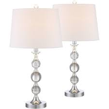 A good living room lighting scheme uses different kinds of light, set at different levels, that work together to make the space warm and attractive. 360 Lighting Modern Table Lamps Set Of 2 Stacked Crystal Ball Silver White Drum Shade For Living Room Family Bedroom Bedside Target