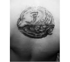 Yin Yang Wolf Tattoo Diemondstattoos Wolf Tattoo Blackandgrey 19xtattoos Snake Tattoo Design Wolf Tattoo Solid Black Tattoo