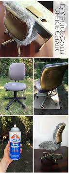 Diy Faux Fur Chair A Gold Glam Repurposed Project Creative Fashion Blog Office Chair Makeover Upcycle Chair Office Chair Diy