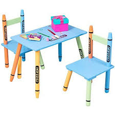 Costzon Kids Table And 2 Chairs Set Crayon Themed Furniture Activity Table Sets Kids Table And Chairs Toddler Table And Chairs Kids Table Chair Set
