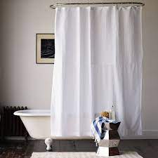 West elm wide striped shower curtain grey white 72 x 74. Pintuck Shower Curtain