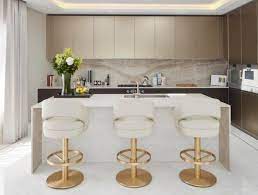 We have high quality luxury bar stools covered in leather and matching dining chairs which are ideal for an open plan kitchen/ dining layout. Modern Kitchen Bar Furniture
