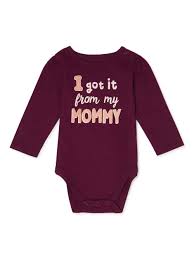 Garanimals Garanimals Baby Girls I Got It From My Mommy Long Sleeve Bodysuit Walmart Com Walmart Com