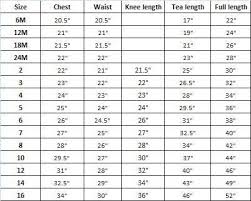 Image Result For Flower Girl Dress Measurement Chart Age Baby Clothes Size Chart Baby Clothes Sizes Tutus For Girls