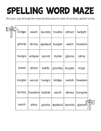 Spelling Word Maze Worksheets Printables Scholastic Parents