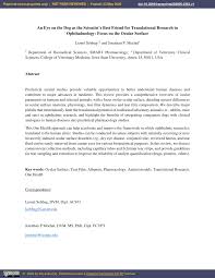 Schedule patients for surgical procedures. Pdf An Eye On The Dog As The Scientist S Best Friend For Translational Research In Ophthalmology Focus On The Ocular Surface