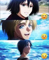 everyone was happy and smiling mikasa armin except eren you can see how much he has changed attack on titan anime attack on titan anime