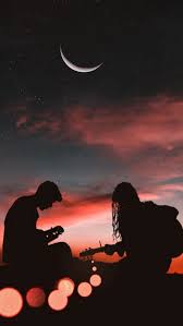 Romantic Couple Playing Guitar Sunset Half Moon Hd Mobile Wallpaper Hintergrund Wallpaper Hint Wallpaper Iphone Love Romantic Background Romantic Wallpaper
