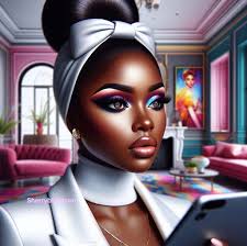 Thanks to creator Carolyn Pryor for the inspiration! This is my guess  prompt 😅 Create hyper-realistic oil painting image of a curvy beautiful  African American woman with flawless makeup and long flowing