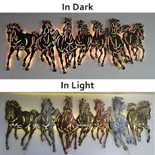 • iron with a powder coated green patina. 3d 7 Running Horses With Backlit Led Ojas Interio Beautiful Homes Impressive Businesses