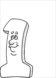 Number one coloring page share: Cartoon Number 1 Coloring Page Coloringbay