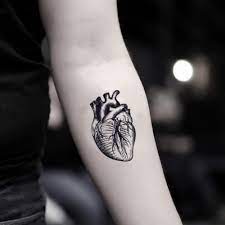 If you are a wife who wants to have a memorial tattoo in remembrance of your husband then you should try a half heart tattoo design along with the date of passing away of your husband. Anatomical Heart Temporary Fake Tattoo Sticker Set Of 2 Amazon De Beauty