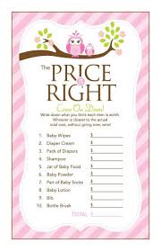 Instant Download Pink Owl Price Is Right Baby Shower Game Etsy Baby Shower Game Cards Pink Owl Baby Shower Owl Baby Shower