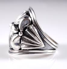 Navajo Sterling Silver Saddle Band Wide Concho Ring Handmade By Derrick  Gordon