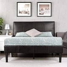 Our king size bed contains a headboard, footboard, and canopy frame. Amazon Com Zinus Gerard Faux Leather Upholstered Platform Bed Frame Mattress Foundation Wood Slat Support No Box Spring Needed Easy Assembly Queen Furniture Decor