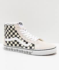 Vans Sk8 Hi Reissue Bmx White Black Checkerboard Skate Shoes
