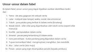 Sebutkan Dan Jelaskan Unsur Unsur Fabel Brainly Co Id