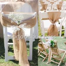 17cm X 275cm Naturally Vintage Burlap Chair Sashes Jute Chair Tie Bow For Rustic Wedding Dec Chair Covers Wedding Wedding Chair Decorations Burlap Chair Sashes