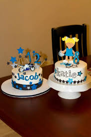 Birthday Cake For Brother And Sister My Favorite Part Joint Birthday Parties Birthday Cake Football Birthday Party