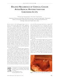 Reason it would come back there is that chemo didn't actually work for you. Pdf Delayed Recurrence Of Cervical Cancer After Radical Hysterectomy For Carcinoma In Situ
