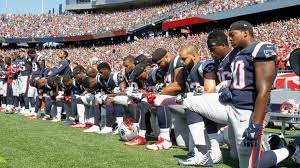 Last year, before the election, a solitary colin kaepernick took to one knee during the national anthem when he played for the san francisco 49ers, in protest of police. More Than 100 Players Take A Knee During National Anthem In Stunning Nfl Statement Maxim