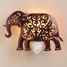 Handcrafted Metal Elephant Night Light Elephant Night Light Elephant Room Elephant Home Decor