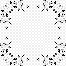 Black and white floral pattern border png. Border Design Black And White