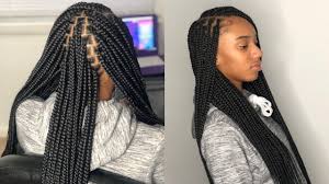 Medium Butt Length Knotless Preparting Method Youtube Medium box braids freetress crochet braiding hair extension. medium butt length knotless preparting method