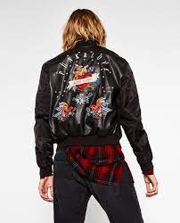 Image 1 Of Embroidered Leather Effect Bomber Jacket From Zara Ideias Fashion Casacos Para Mulheres Agasalhos Femininos
