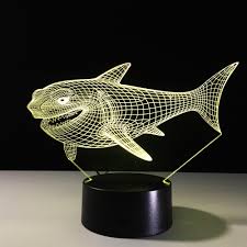 Top Quality 3d Shark Night Light Children Kids Visual Led Illusion Atmosphere 7 Color Changing Mood Lamp Friend Holiday Gifts Holiday Gifts Shark Night Lightnight Light Aliexpress