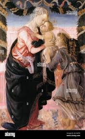 Virgin and child with angel, botticelli hi-res stock photography and images 