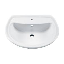 pedestal sink basin with center hole