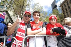 A mother and daughter duo who are swans fanatics say they have had to switch teams because very disappointed, i've been to a gws (greater western sydney) game and it was really exciting. Afl Grand Final Parade 2016 Melbourne S Western Bulldogs Outnumber Sydney Swans Fans Daily Mail Online