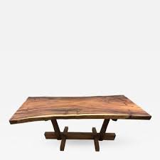 George Nakashima George Nakashima Style Conoid Dining Table With Free Edge Top Nakashima Style Dining Table Nakashima Table
