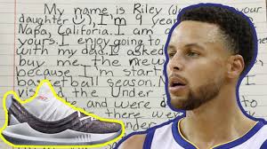 Already the owner of 15 pairs of curry's basketball shoes, he wanted to snag the latest release: Steph Curry Called Out By 9 Year Old Asking Why Under Armour Doesn T Make Shoes For Little Girls Youtube
