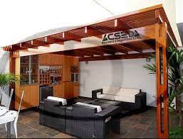 Una terraza moderna con toque rústico, ideal para una casa familiar. Techo Sol Y Sombra De Madera Para Piscina Y Terrazas Mercado Libre