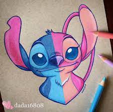 Ben je helemaal hierheen gescrold om over disney figuren te lezen? Dada16808 Disney Stitch Angel Stitch Drawing Disney Art Drawings Cute Drawings