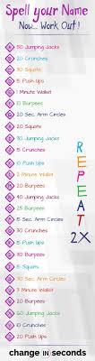 Spell Your Name Workout Challenge Get In Shape Fast Download Pdf Spell Your Name Workout Health And Fitness Articles Workout Challenge