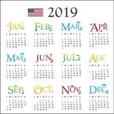2019 Usa Calendar With Holidays Kalendar Infografika Podelki