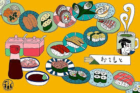 Sushi Train Poster By M Lapino In 2021 Mini Art Train Illustration Train Posters