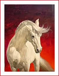 Lists of backgrounds, badges, emoticons, guides and much more! White Horse In Red Background Painting By Rabi Pirzada Saatchi Art