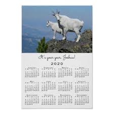 Mountain Goats Photo Name Text 2020 Calendar Poster Zazzle Com Calendar Poster Calendar Mountain Goat