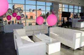 The newest and latest trend in event furniture rental is the popularity of party lounge furniture rentals for all sorts of indoor and outdoor social gatherings from birthday parties to weddings and large scale events. Lounge Decor And Up Lighting Platinum Nyc Events