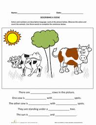 Describing A Scene Worksheet Education Com Describing Words Writing Sentences Worksheets Writing Lesson Plans