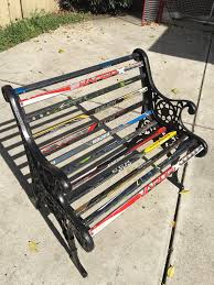 Each bench is very lightweight but exceptionally strong, capable of supporting two (2) adults. Took Apart A Park Bench And Rebuilt It With Hockey Sticks Hockeyfandom