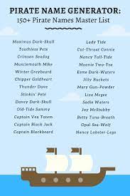 Pirate Name Generator 150 Pirate Names Imagine Forest