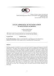 Malaysia permits child marriage under both civil and islamic law, but there is movement to restrict the practice. Pdf Sex Education In Malaysia A Legal Analysis