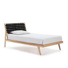 It was kind of tricky, but then we figured out what we needed to do. Bed 112x205x97 Ash Wood Natural Fabric Black