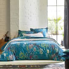 Parure de lit vol de nuit ; Parure Percale Eden Bleu Nuit Les Toiles Des Vosges